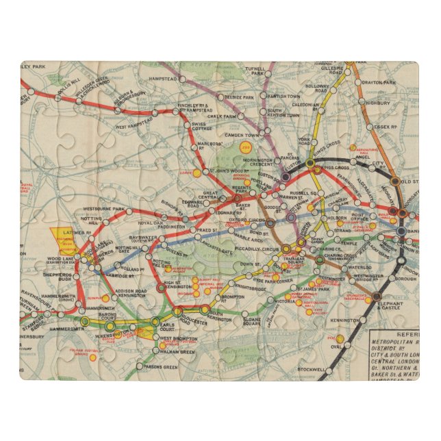 London Underground Railways Map Jigsaw Puzzle (Puzzle Horizontal)
