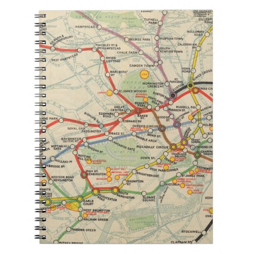 London Underground Railways Map Notebook