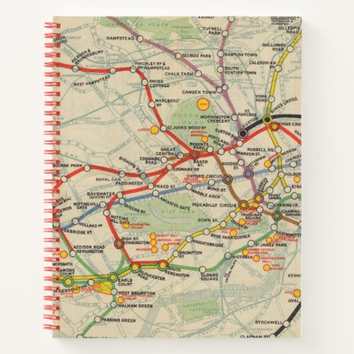 London Underground Railways Map Notebook