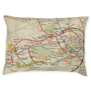 London Underground Railways Map Pet Bed