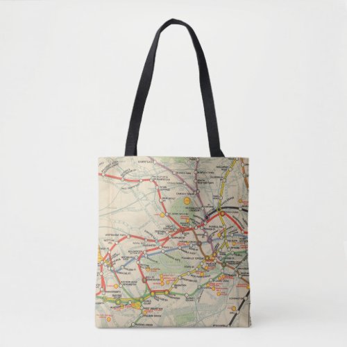 London Underground Railways Map Tote Bag