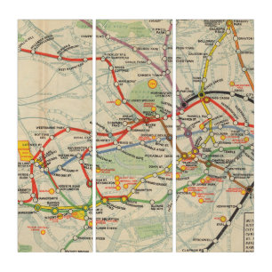 London Underground Railways Map Triptych