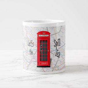 London Underground Tube Map Red Phone Booth Giant Coffee Mug