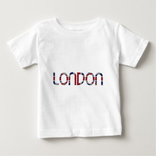 London Union Jack British Flag Typography Elegant Baby T_Shirt