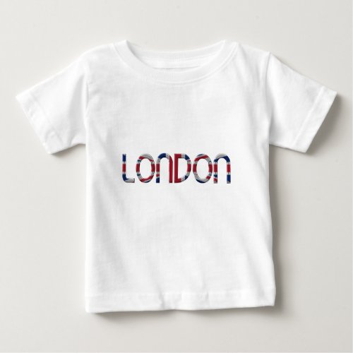 London Union Jack British Flag Typography Elegant Baby T_Shirt