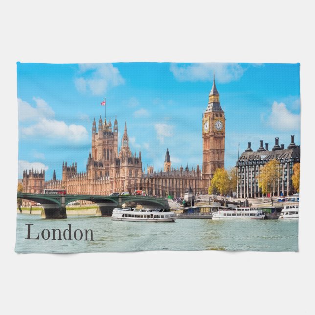 London, United Kingdom Big Ben View     Kitchen Towel (Horizontal)
