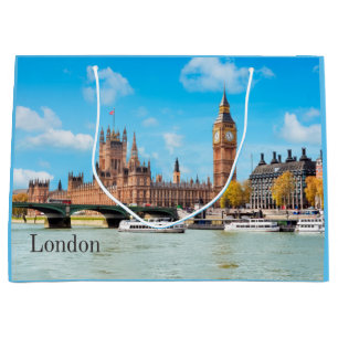 London, United Kingdom Big Ben View Large Gift Bag