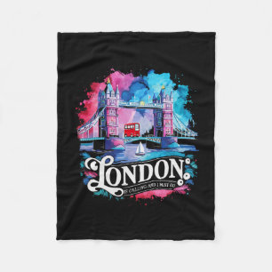 London United Kingdom Travel Vacation I Love Londo Fleece Blanket