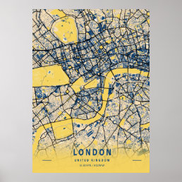 London - United Kingdom Yellow City Map Poster