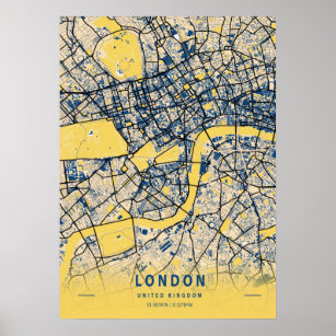 London - United Kingdom Yellow City Map Poster