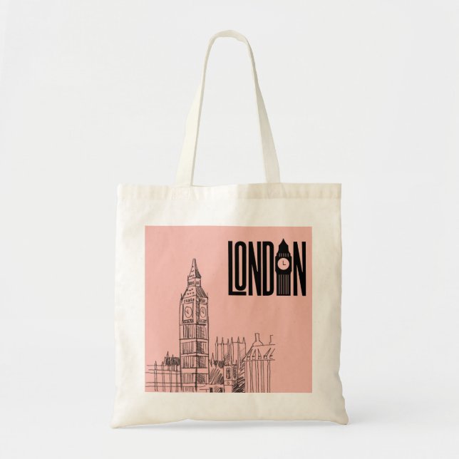 london vibes tote bag (cotton candy pink) (Front)