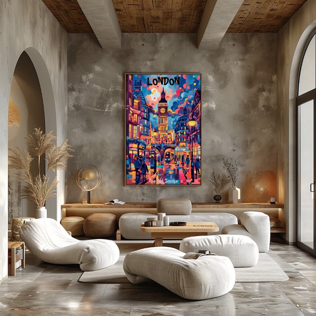 London Vibrant Night Cityscape with Big Ben Poster (Creator Uploaded)