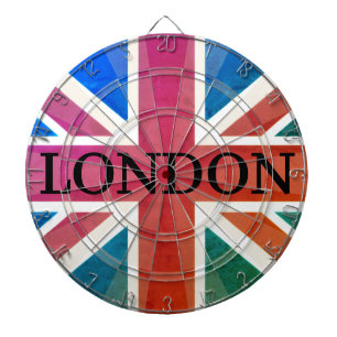 LONDON Vintage Classic United Kingdom Flag Design Dart Board
