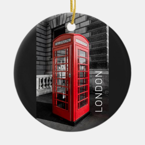 London Vintage Phone Box UK Retro Telephone Ceramic Ornament