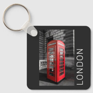 London Vintage Phone Box UK Retro Telephone Keychain