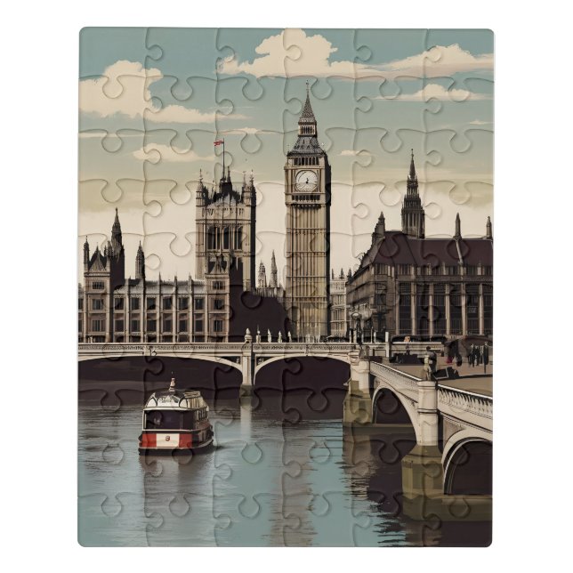 London vintage poster jigsaw puzzle (Puzzle Vertical)