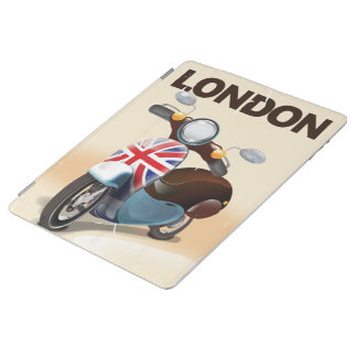 London vintage scooter union jack travel poster. iPad smart cover