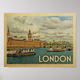 London Vintage Travel Poster