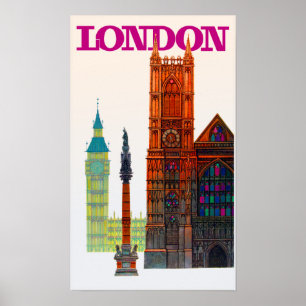 London Vintage travel poster