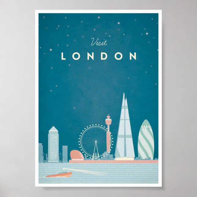 London Vintage Travel Poster Zazzle