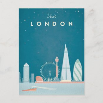 London Vintage Travel Poster - Art Postcard by VintagePosterCompany at Zazzle