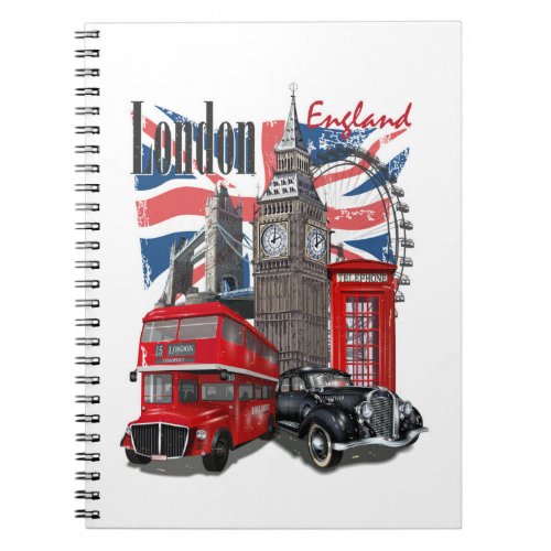 London Vintage Travel Poster Notebook
