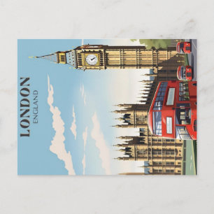 london vintage travel poster postcard