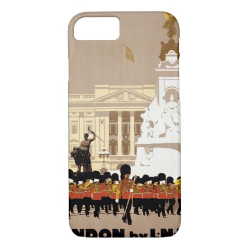 London Vintage Travel Poster Restored iPhone 87 Case