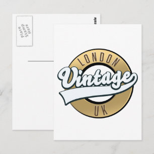 London Vintage UK retro logo. Postcard