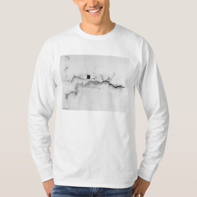 London Water Ways Map Drawing T-Shirt (Front)