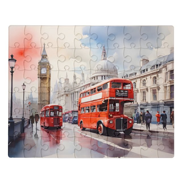 London watercolor art  jigsaw puzzle (Puzzle Horizontal)
