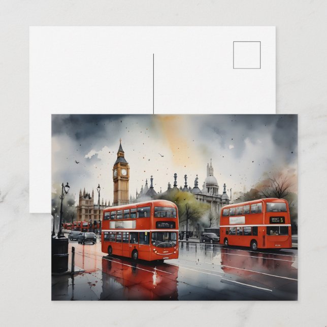 London watercolor art  postcard (Front/Back)