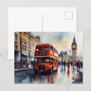 London watercolor art postcard