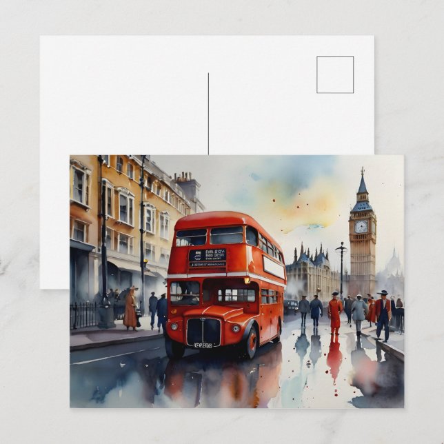 London watercolor art  postcard (Front/Back)