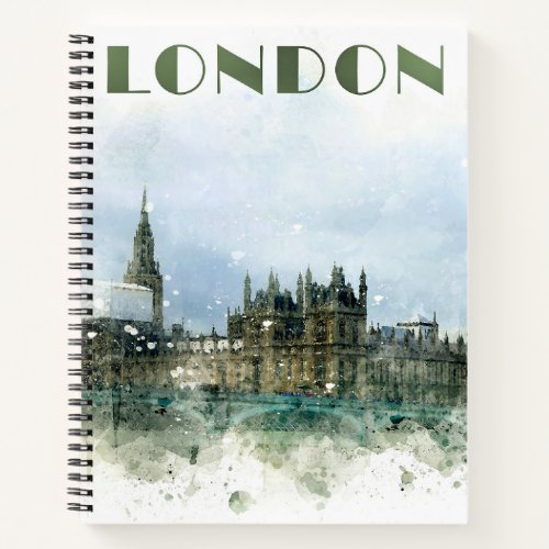 London watercolor illustration notebook
