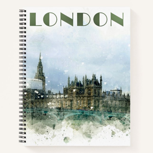 London watercolor illustration notebook (Front)