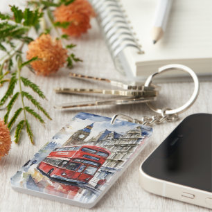 London Watercolor Keychain