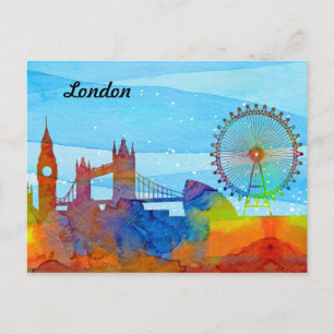 London watercolor postcard