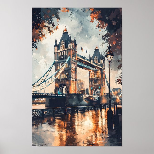 London Watercolor Travel Wall Print  (Front)