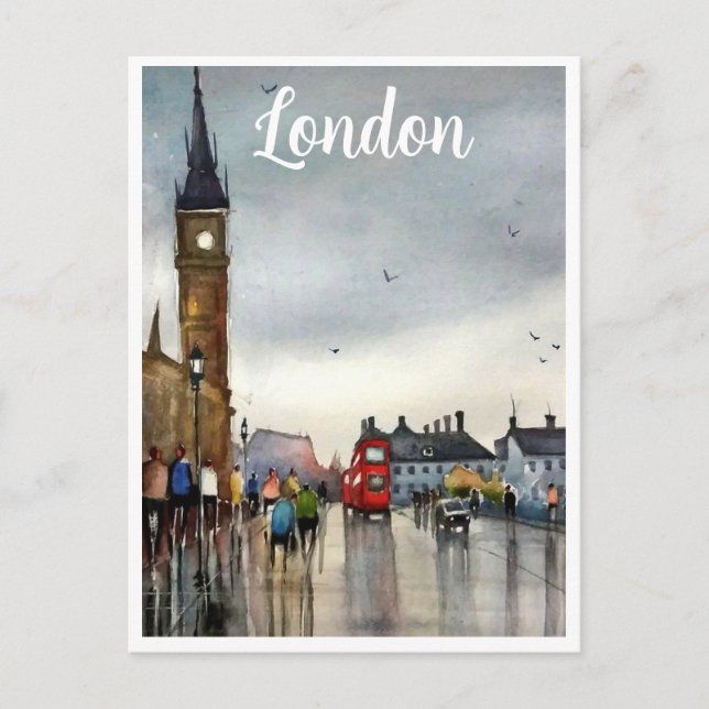 London watercolour  postcard (Front)
