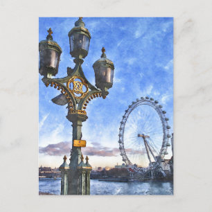 London Watercolour-Style Postcard