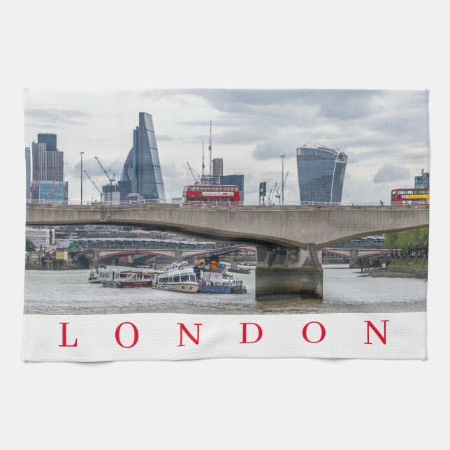 London Waterloo Bridge tea towel (Horizontal)
