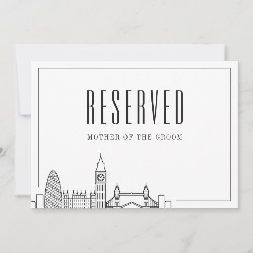 London Wedding  Landmarks Reserved Sign Invitation