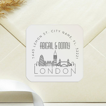 London Wedding | Landmarks Square Sticker by colorjungle at Zazzle