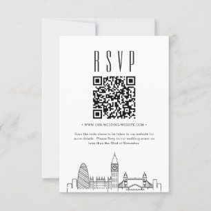 London Wedding QR code RSVP Invitation
