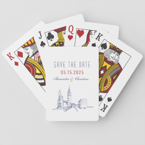 London Wedding Save The Date Poker Cards