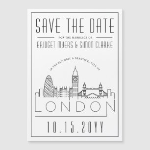 London Wedding   Stylized Skyline Save the Date