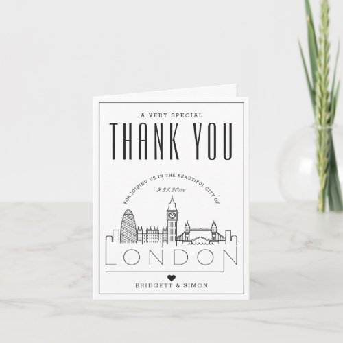 London Wedding  Thank You  Photo Card