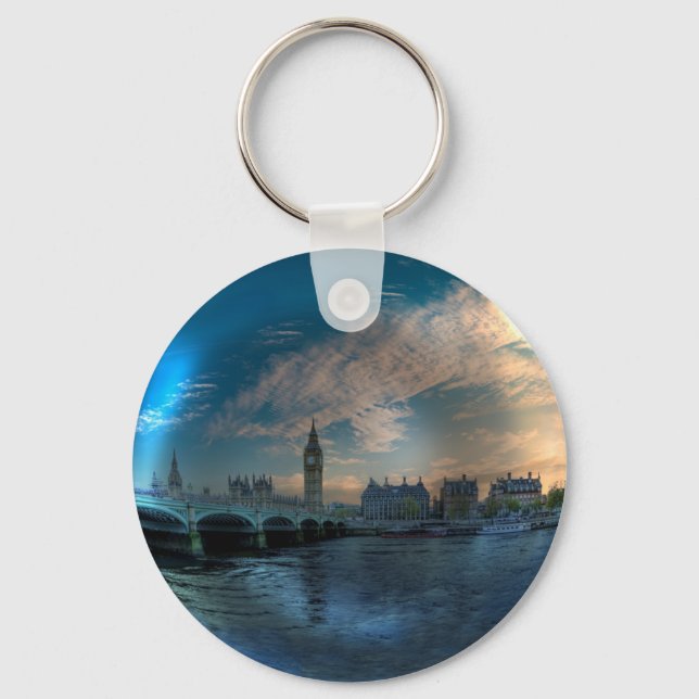 London Westminster Cityscape Photo Ball Keychain (Front)