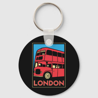 london westminster england art deco retro poster keychain